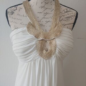 David's Bridal Gold Statement Dress
